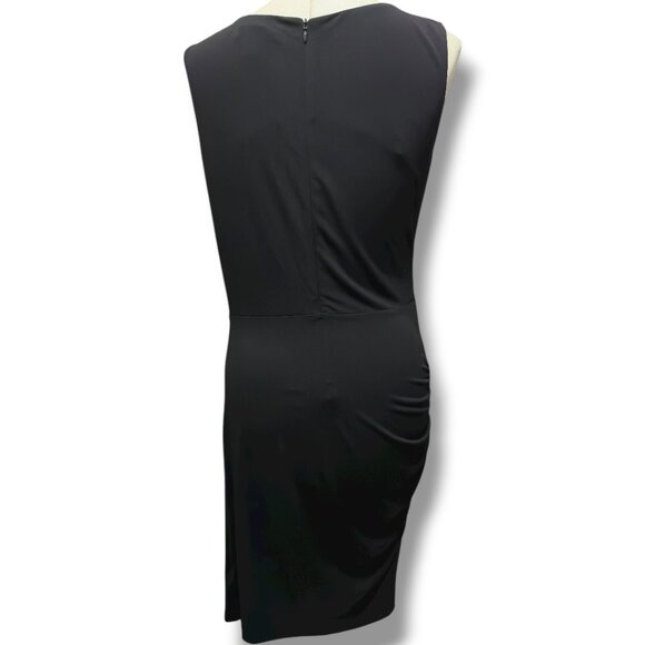 332 Michael Kors | EUC Women’s Black Draped Shoulder Sheath Dress (Size M) - Picture 4 of 15